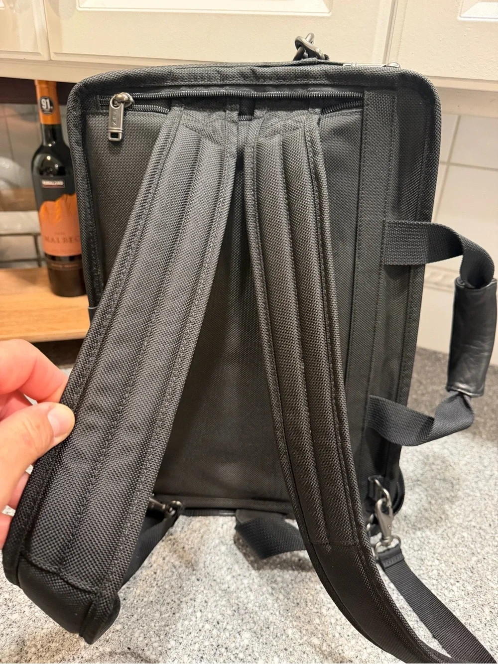 Tumi Alpha Briefcase-Shoulder-Backpack Ballistic Nylon Hideaway Backpack Straps